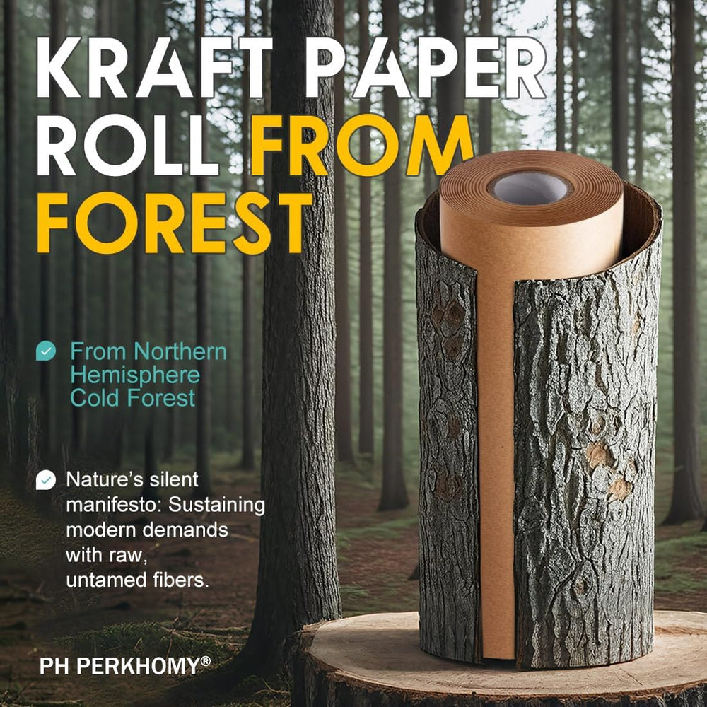 PerkHomy 36" x 2,400" (200') Brown Kraft Paper Roll for Craft B...