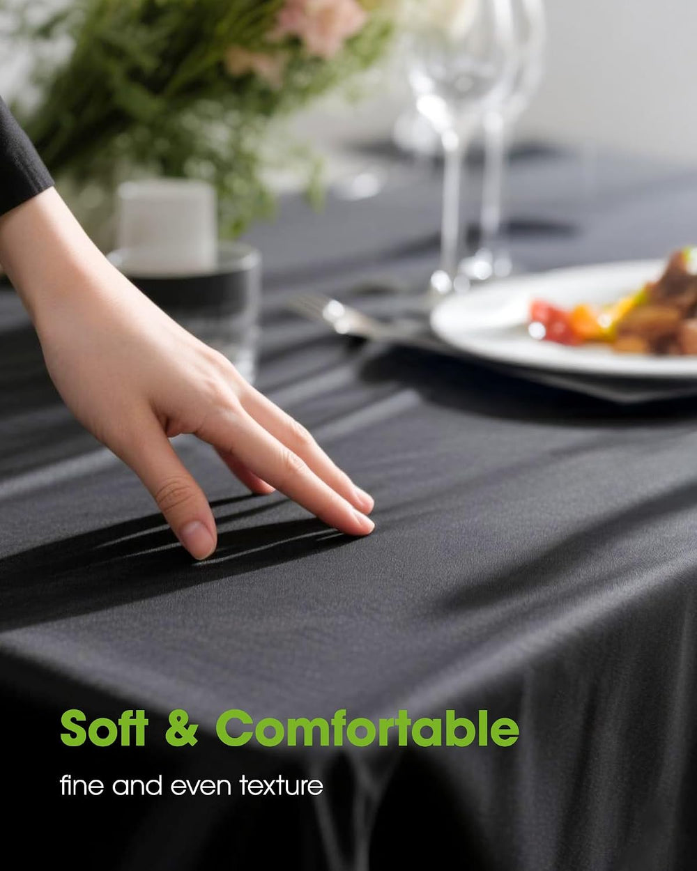 Pureegg Polyester Tablecloth 60" x 84" Reusable & Washable 12 P...