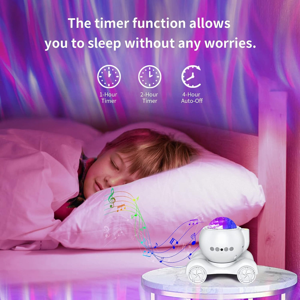 ENOKIK Aurora Light Projector Northern Lights Bluetooth Speaker, Pure White