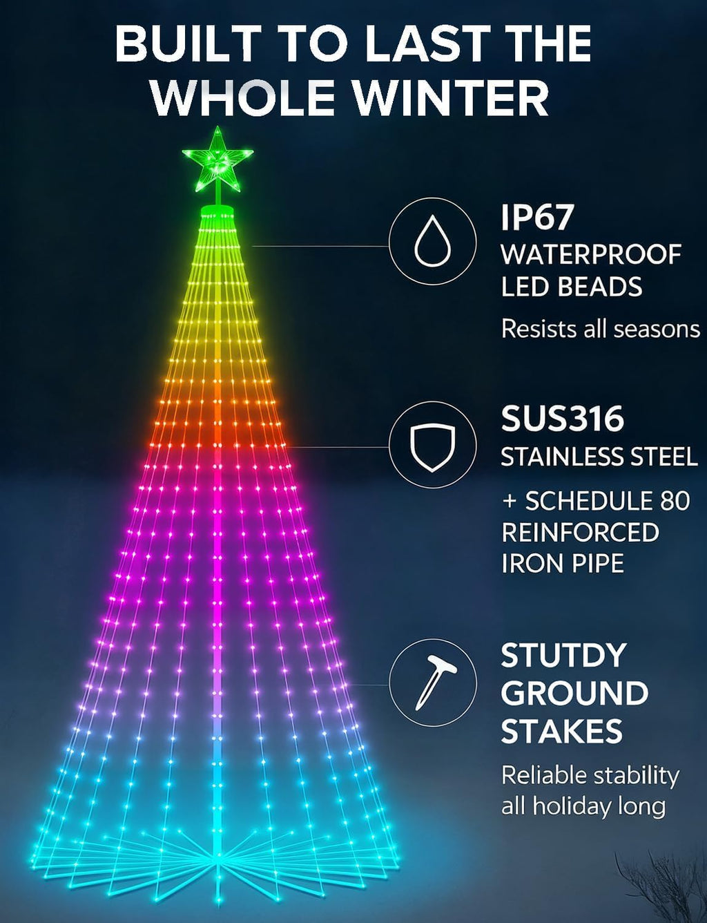 popotan halloween outdoor christmas tree, 7ft 295 led on a desk or shelf