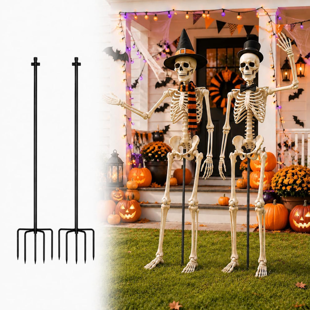 2PCS Skeleton Stand for 5-5.6 FT Giant Skeletons,【Skeleton Not Included】