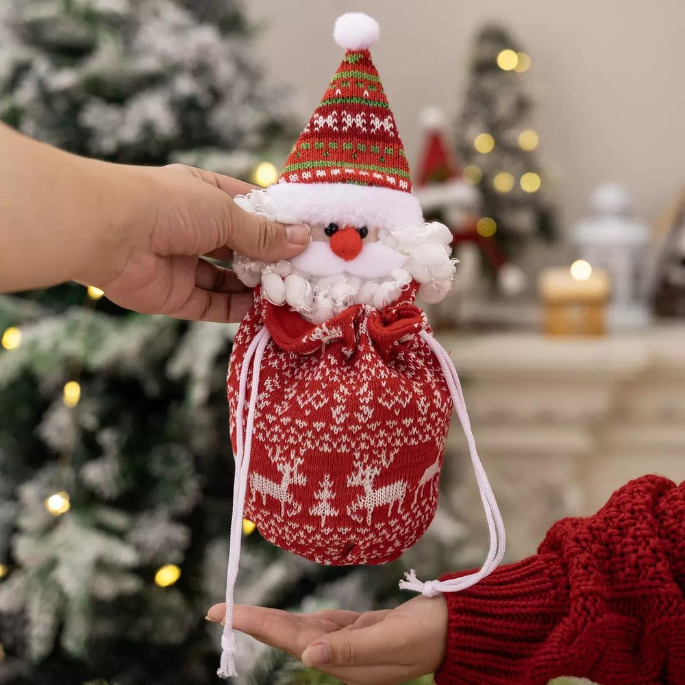 LASIYUAN 8 Pcs Christmas Small Drawstring Bag Gift Wrap Bags，Christma Doll St...