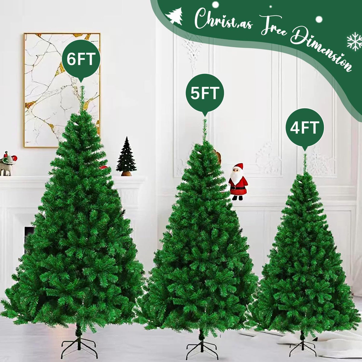 5ft Green Artificial Christmas Tree,Arbol de Navidad Small Fake Xmas Tree