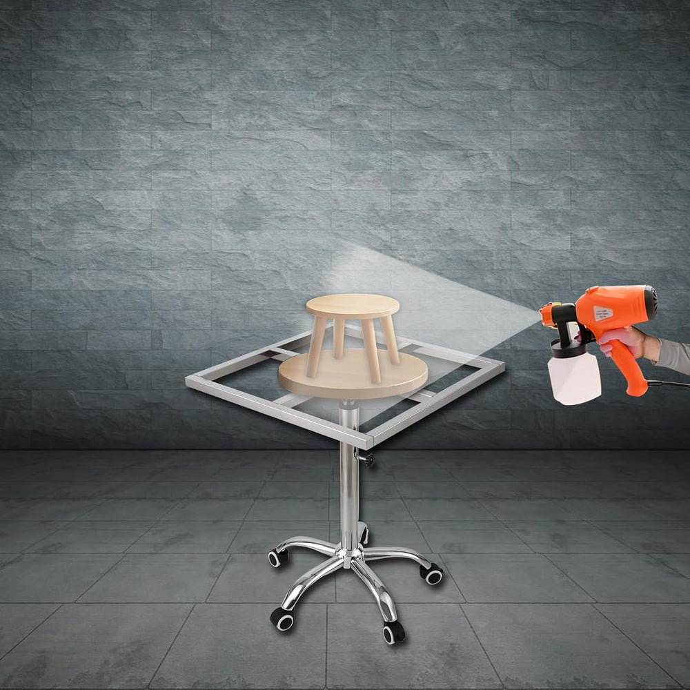 360° Rotating Spray Paint Stand, 25.6-37.4in Height Adjustable, Stainless Ste...