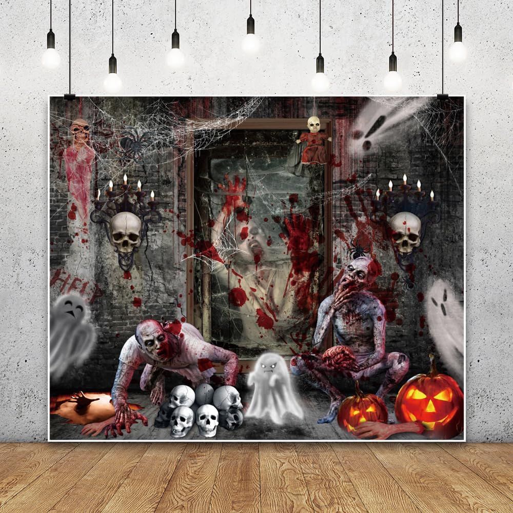 Halloween Backdrop for Photography 10x8ft Horror Party Decorations