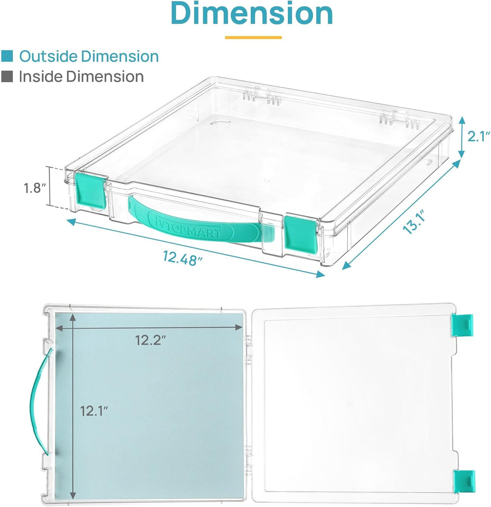 Vtopmart 3 Pack Board Game Storage with Handle and Snap-Tight Latch Lid