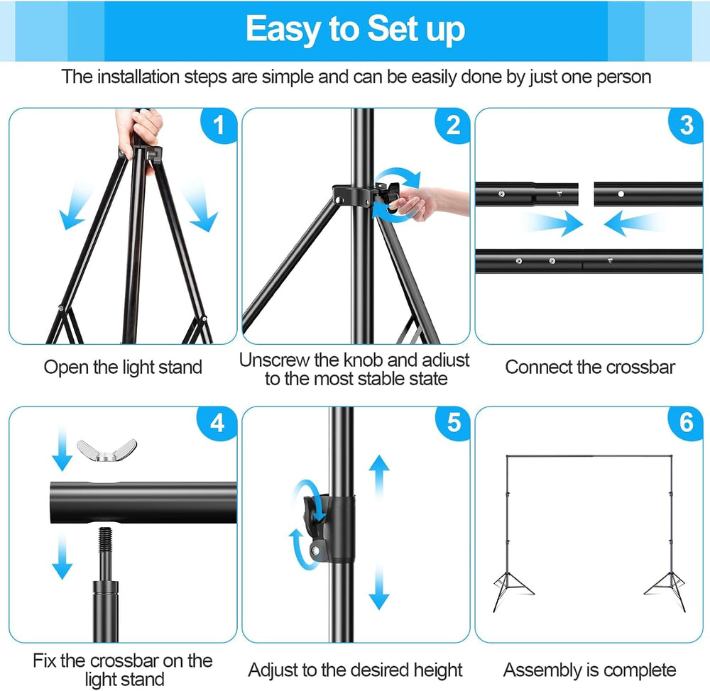 EMART 10x10Ft Heavy Duty Backdrop Stand, Adjustable Banner Stand for Photo