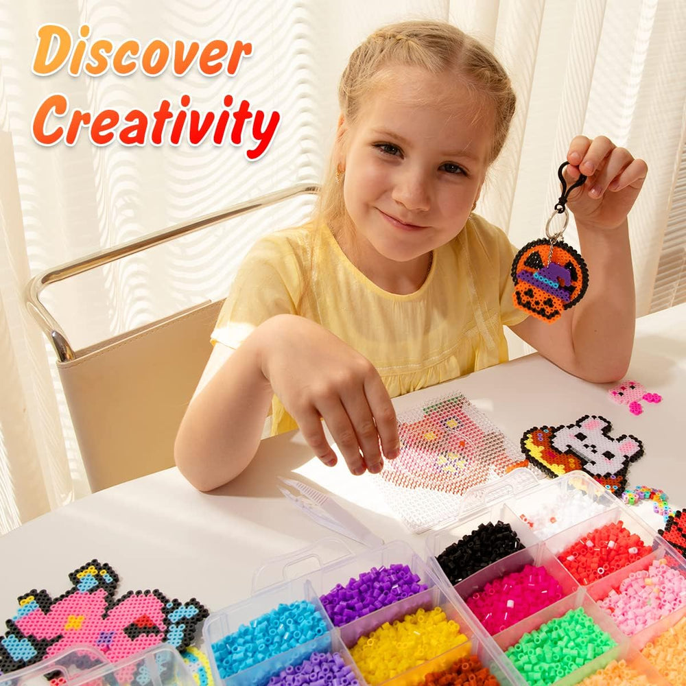 Meland Fuse Beads Kit, 5MM 24000 Beads in 24 Colors,Craft Gift for Age 5-12