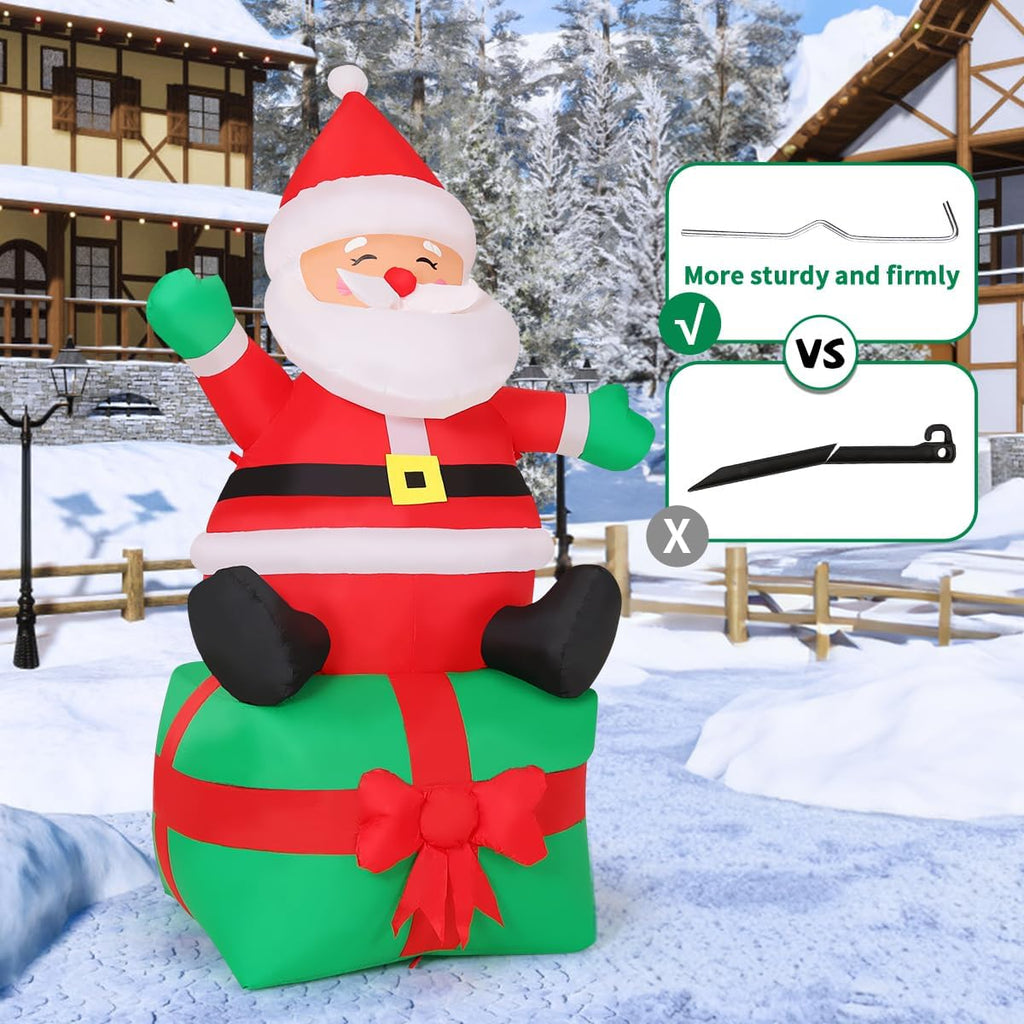 comin 7 ft christmas santa inflatables outdoor decorations shown in use