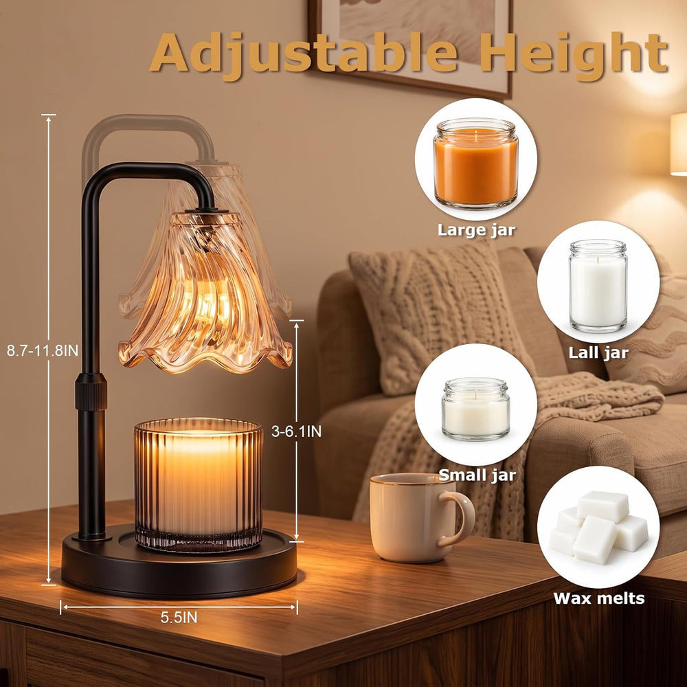 Candle Warmer Lamp with Timer Dimmer, Height Adjustable with 2 Bulbs