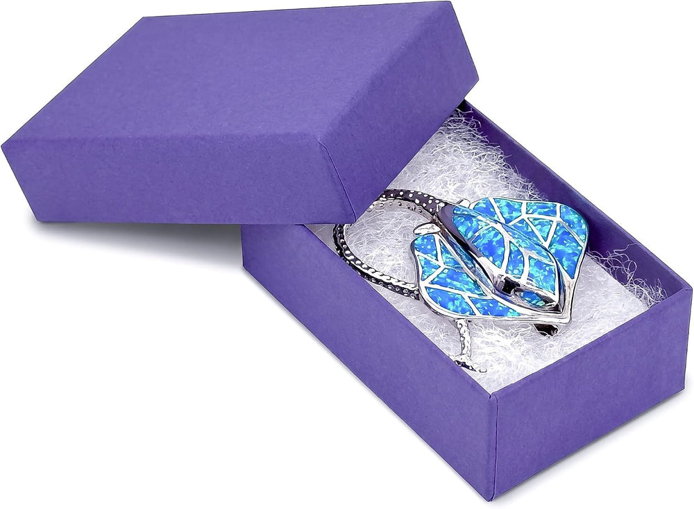 TheDisplayGuys 100 Cardboard Jewelry Gift Boxes with Inserts - Dark Purple