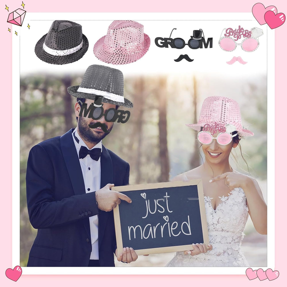 18 Pcs Fun Photo Booth Props Set for Adults, Novelty Funny Hats and Party Sun...