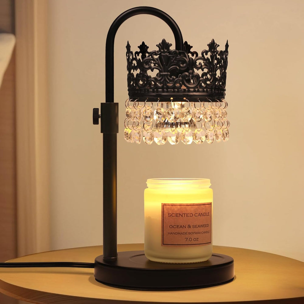 Candle Warmer Lamp with Timer Dimmer Adjustable Height with 2 Bulbs Crystal C...