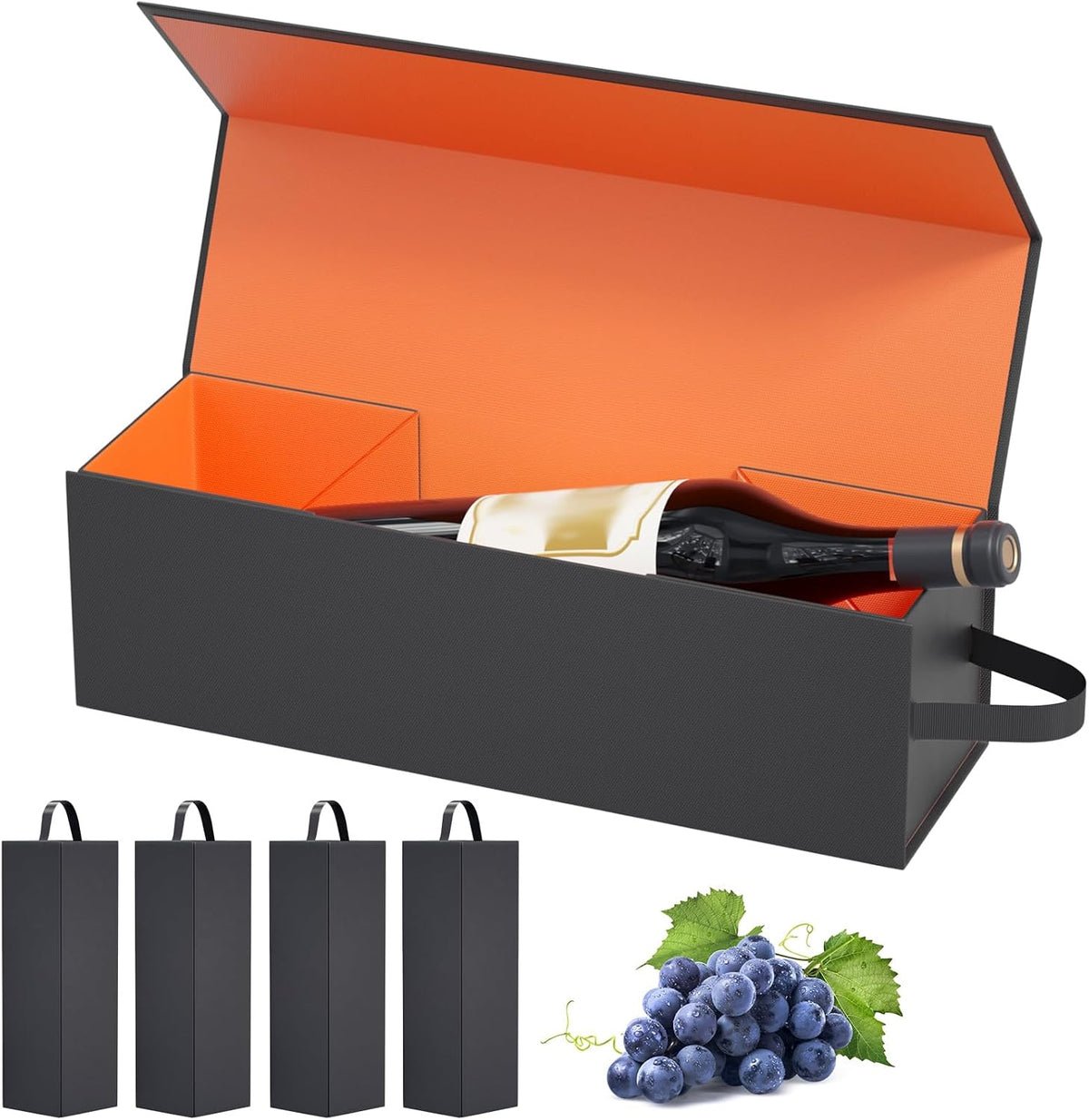 Wine Gift Boxes 12.8" x 3.8" x 3.8",Bottle Gifts Box for Liquor Presents