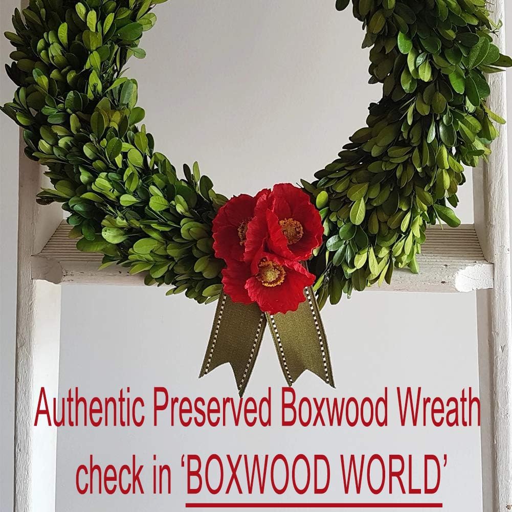boxwood wreath large 17 inch preserved nature real, package contents