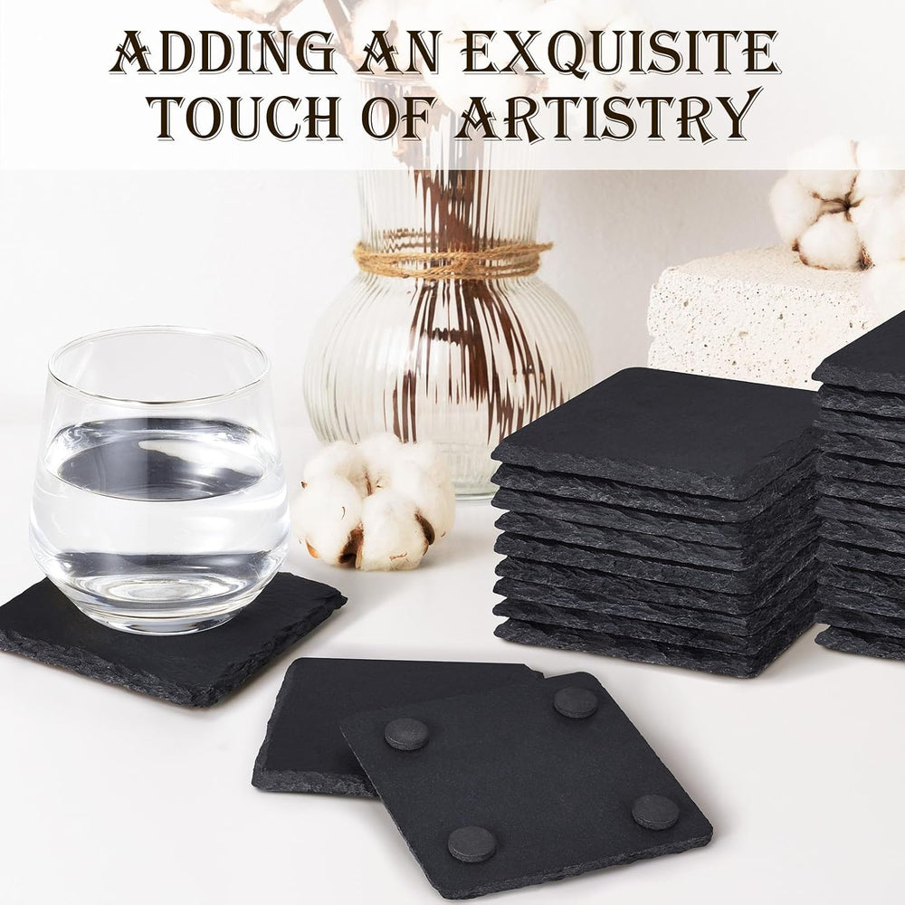 72 PCS Slate Coasters for Laser Engraving, Natural Stone Drink Coaster Bulk
