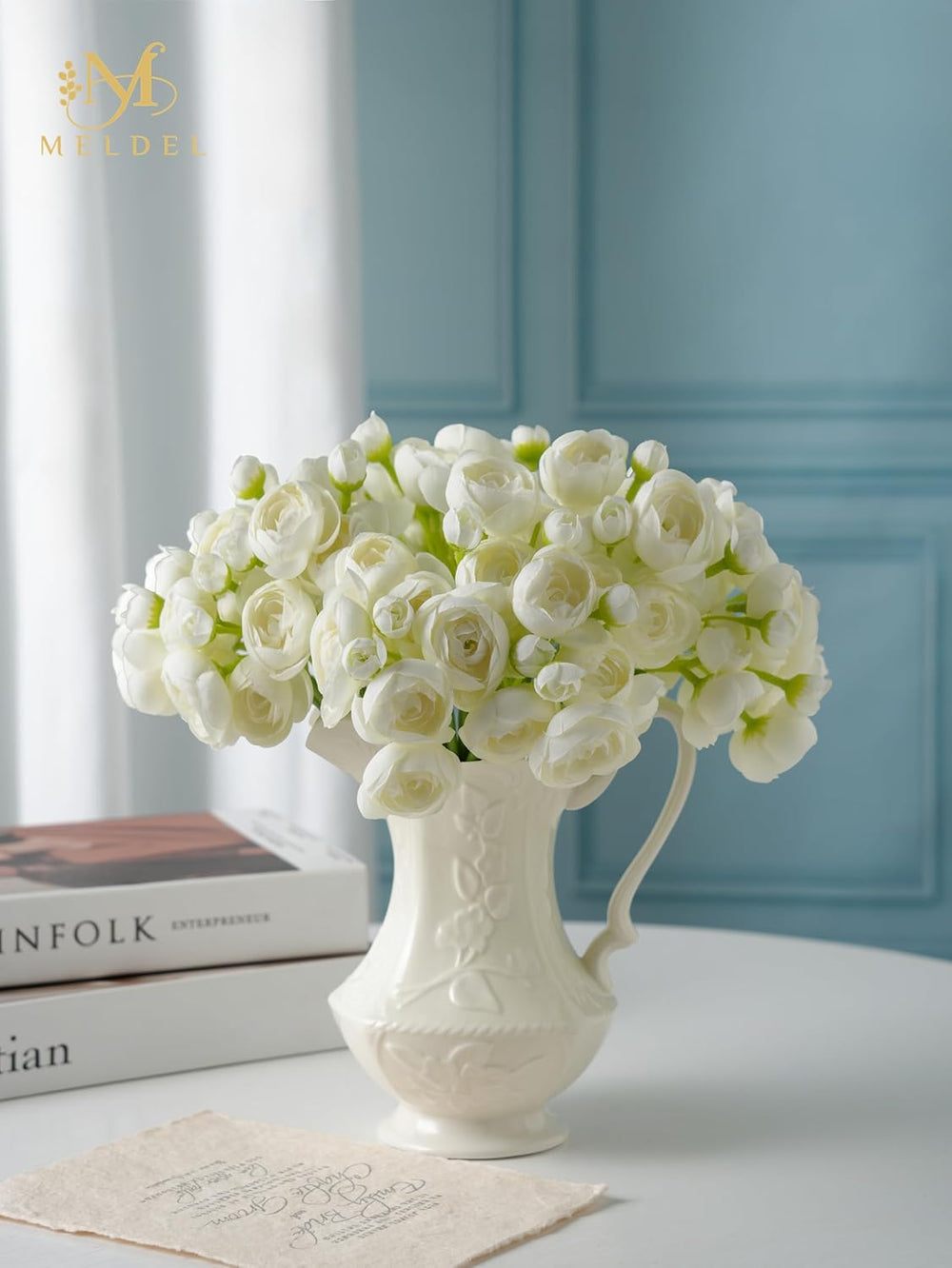 32Pcs Ivory White Ranunculus Artificial Flowers for DIY Home Wedding