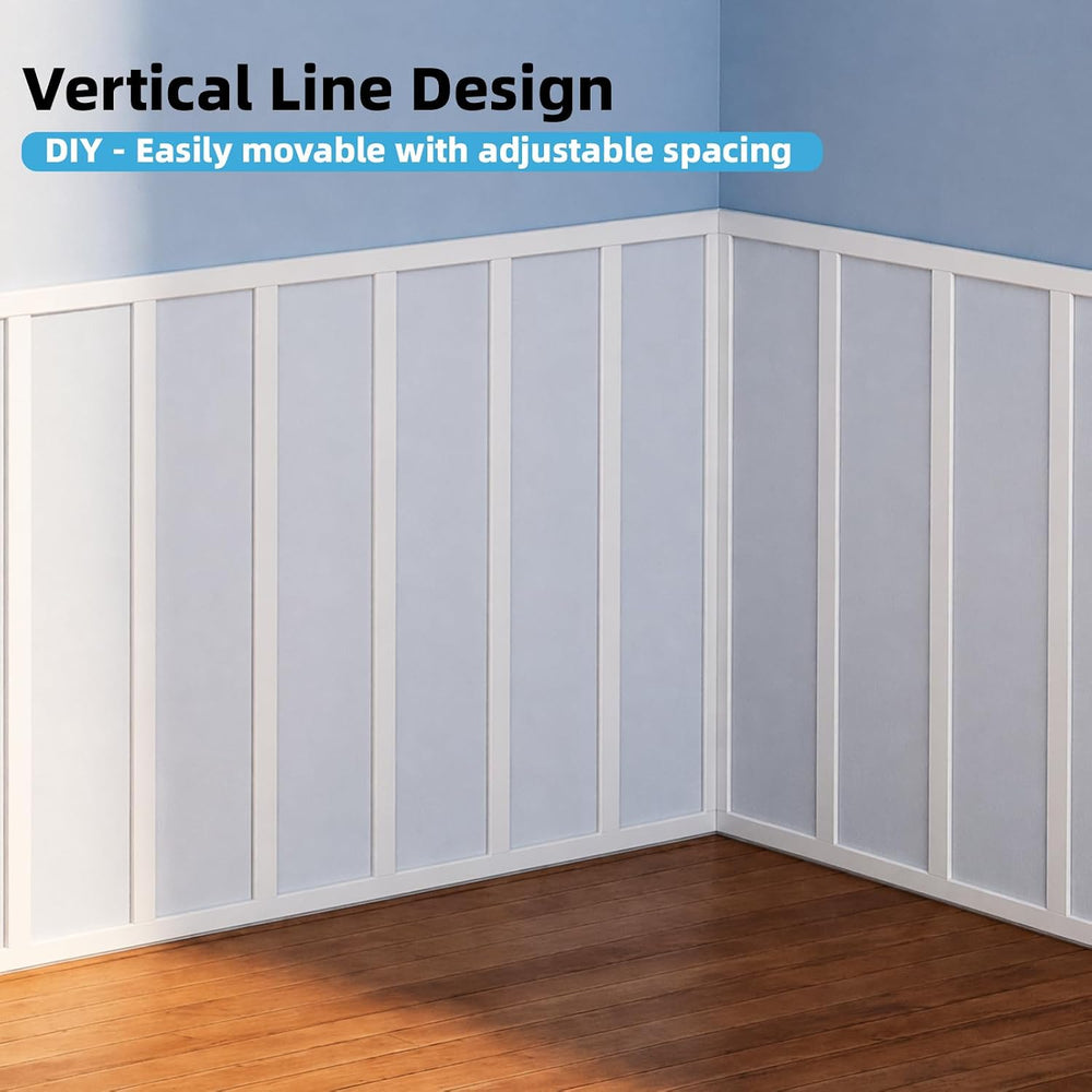 Art3d Premade Paintable Board and Batten Wainscoting Kit, 167.32 x 70.08 in