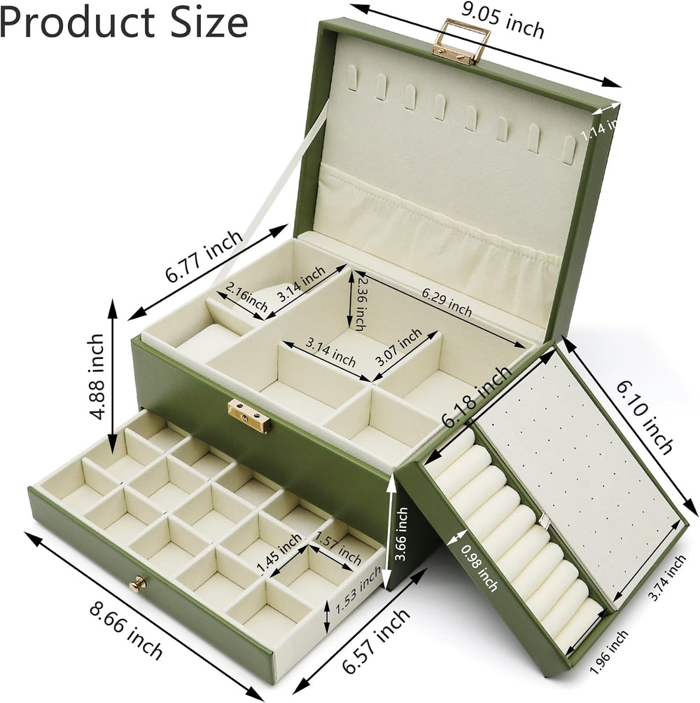 Jewelry Organizer Box, Jewelry Box Organizers for Women Girls, 3 Layers Large...