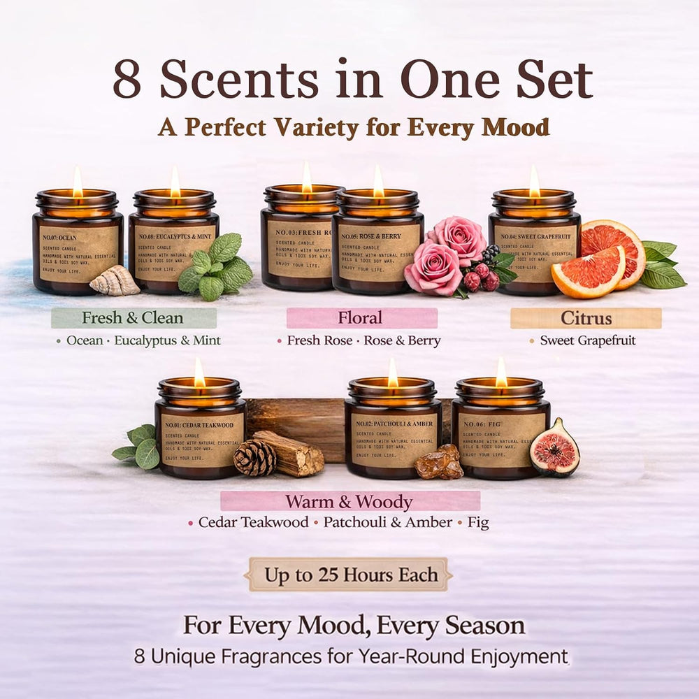 Scented Candles for Home,8 Pack Soy Wax Candle Set,Scented Candles Gift Set,A...