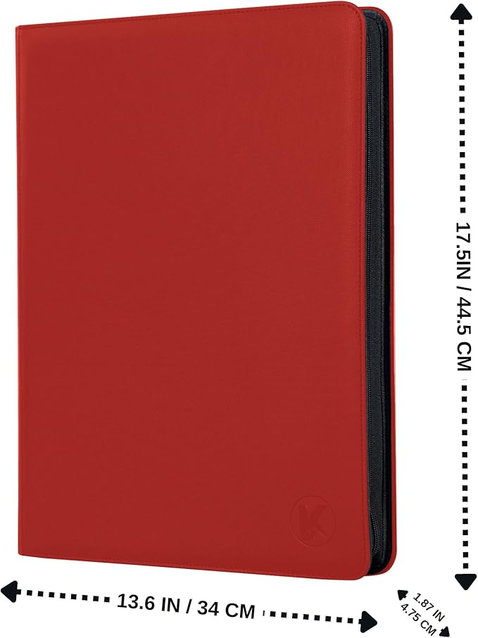 1600+ Pockets Trading Card Binder, 16-Pocket Card Ablum Compatible with MTG,Sports Cards & Other Standard Size Trading Card (RED)
