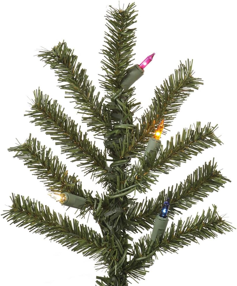 Vickerman 6' Natural Alpine Unlit Christmas Tree - Traditional Deep Green - 657 PVC Tips - Flat Metal Stand - Seasonal Indoor Home Decor - Unlit Alpine Tree