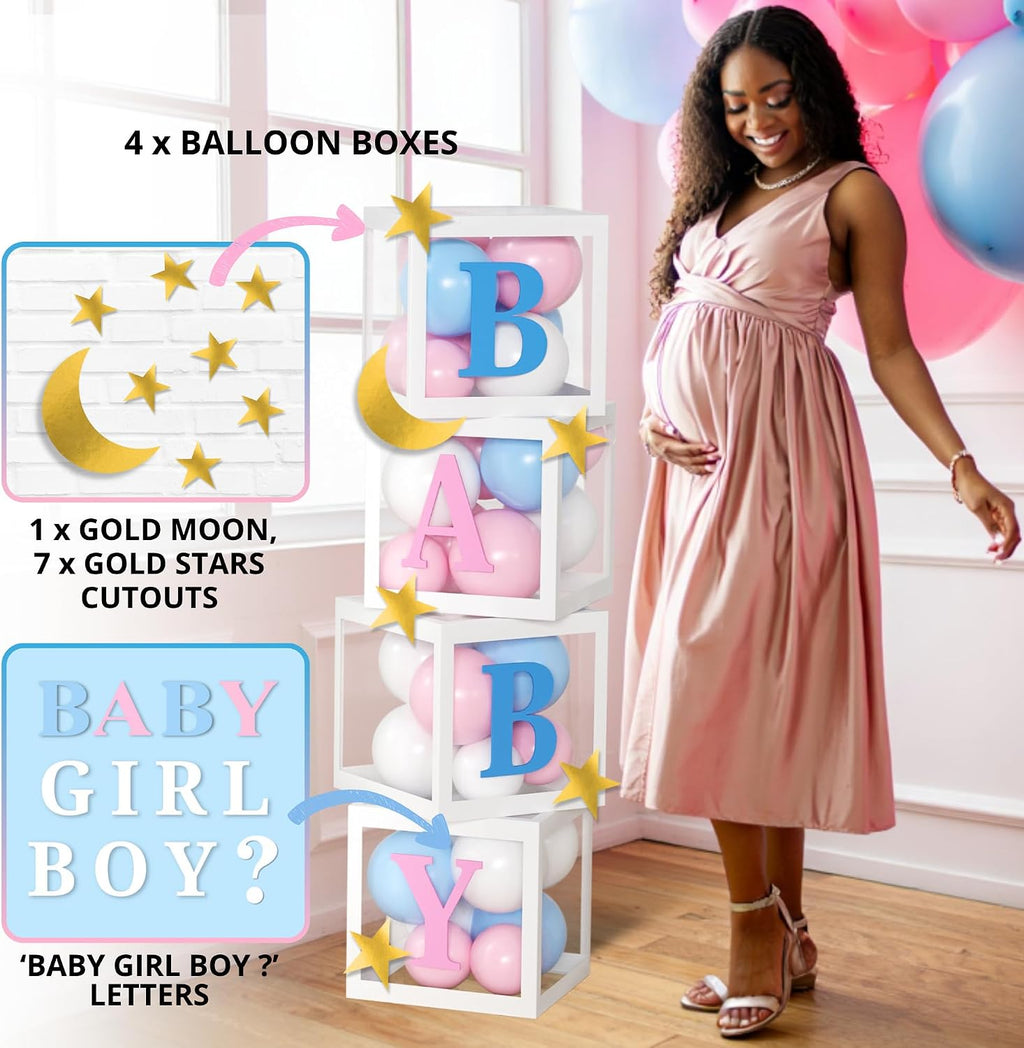191 Pc Twinkle Twinkle Little Star Gender Reveal Decorations, Boy or Girl
