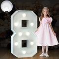 Marquee Numbers 3 Feet Tall Big Light Up Numbers 8th 18th 80th Happy Birthday Decorations Girl Boy White Anniversary Party Decor Large Cardboard Prop Backdrop Sign 8