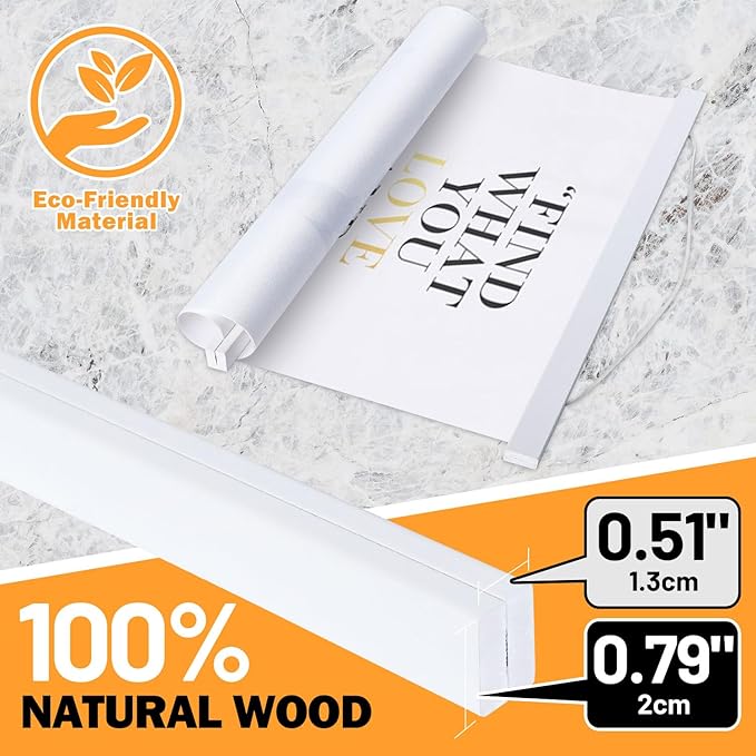 12x16 12x18 12x24 Poster Frame, Magnetic Light Wood Wooden Frame Frames Hanger for Photo Picture Canvas Artwork Wall Hanging (12", White)