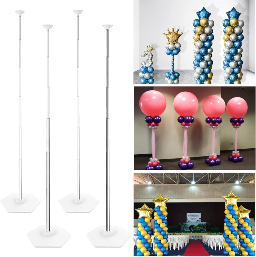 YALLOVE 4-Pack Up to 7-Ft Adjustable Metal Balloon Column Stands
