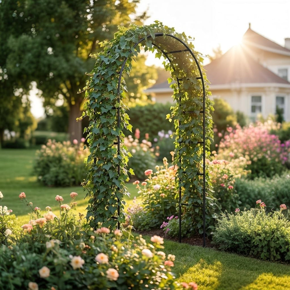 Elegant Metal Garden Pergola Arbor 55" W x 94.5" H Trellis