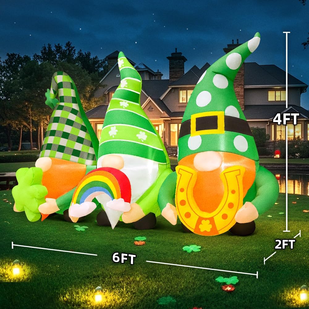 kooy 6ft st patricks day inflatables outdoor decorations showing dimensions