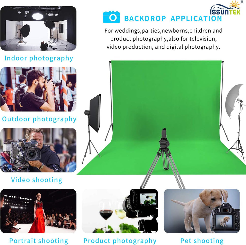 ISSUNTEX 10X16 ft Background Muslin Backdrop, Photo Studio, Collapsible High ...