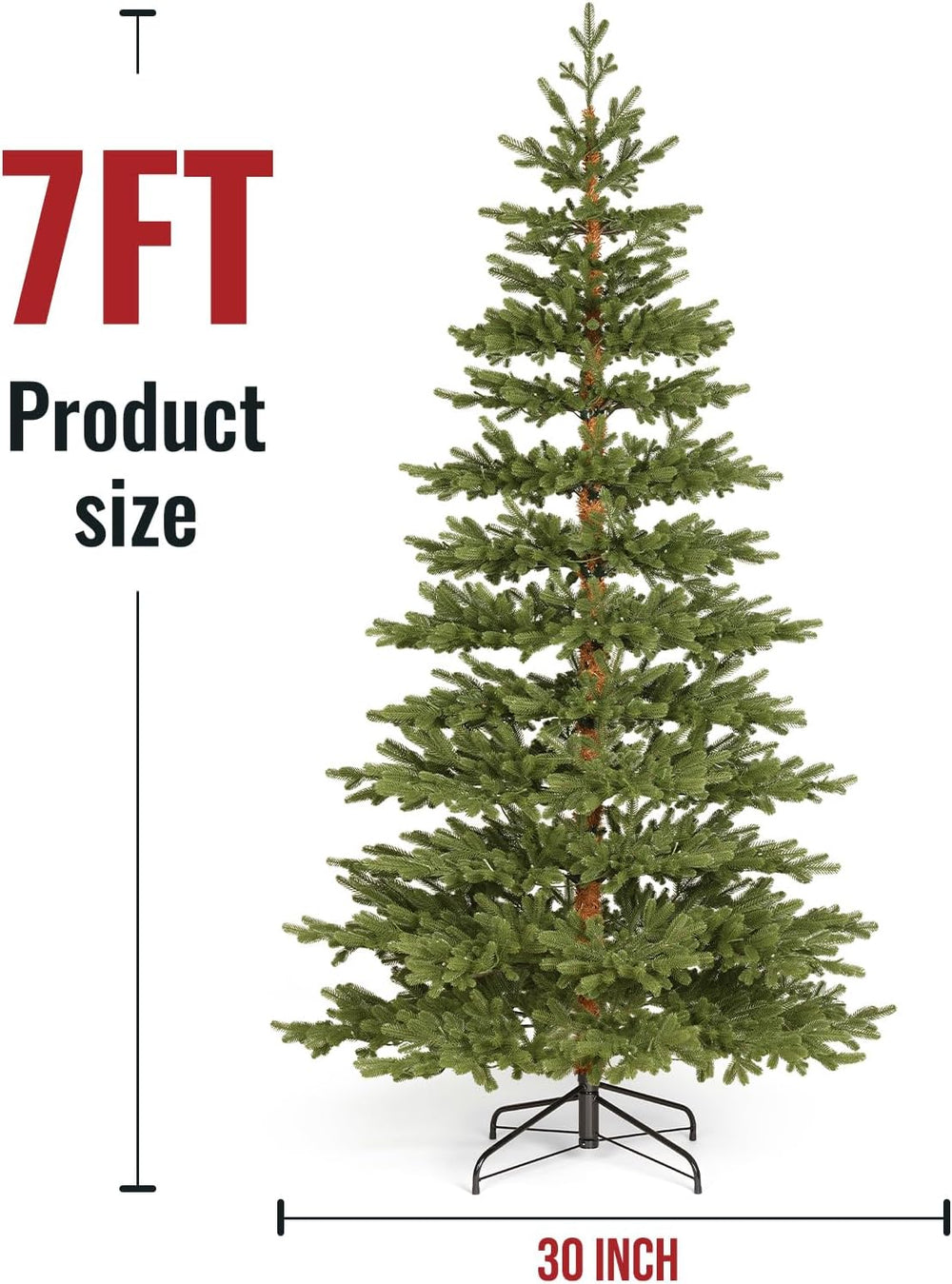 OasisCraft 7ft Alpine Fir Artificial Christmas Tree,300 LED Warm Lights Spars...