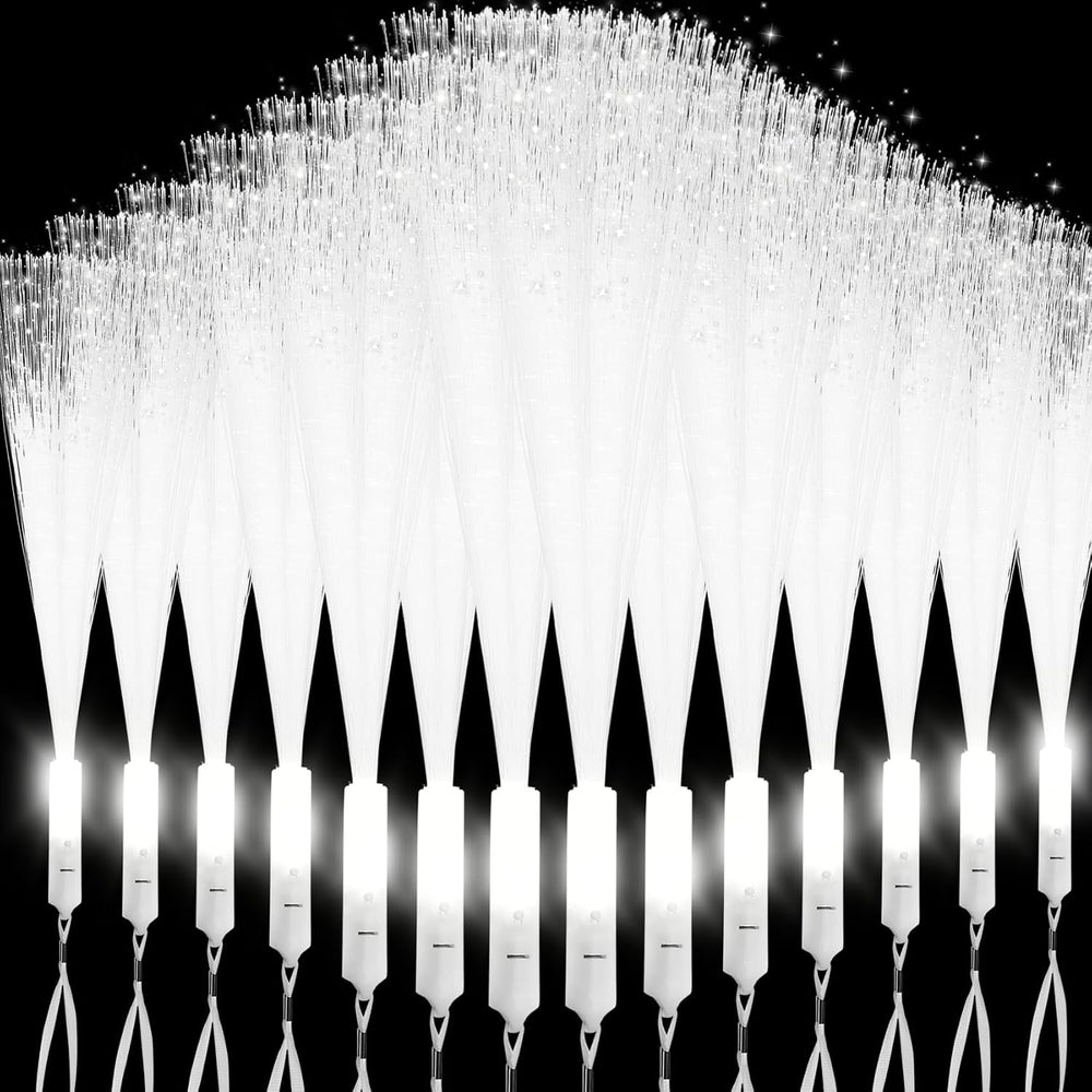 Redants 200 PCS Glow Light Sticks, White LED Fiber Optic Wands