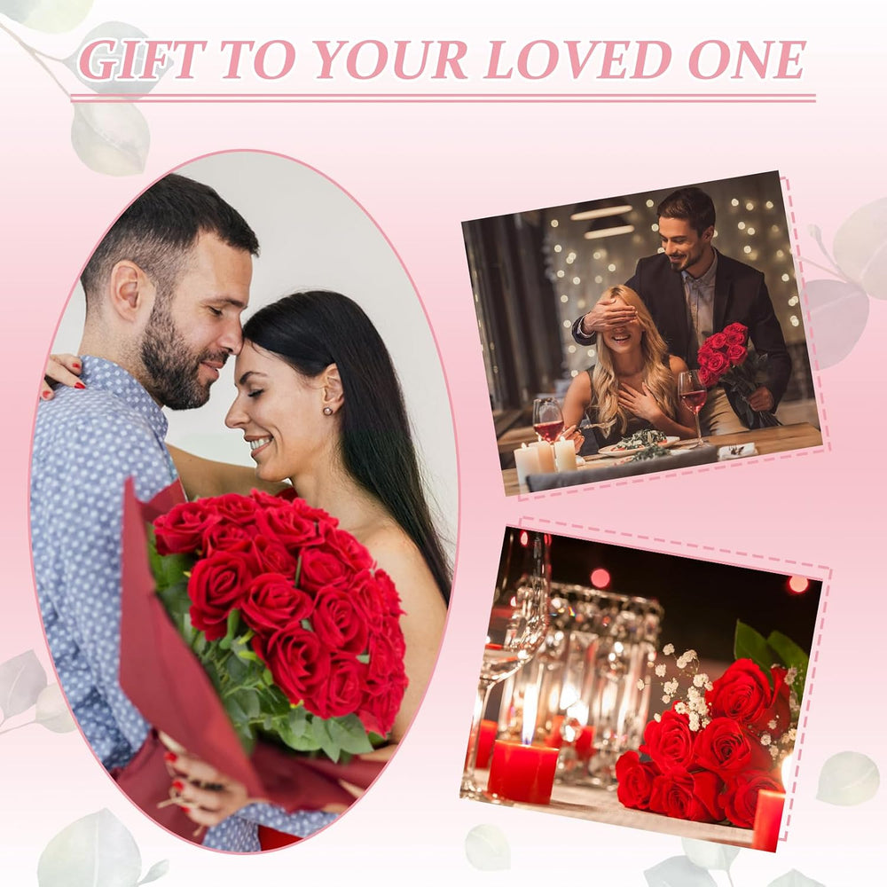 Cliselda 72pcs Red Roses Artificial Velvet Silk Flower Bulk for Home Decor