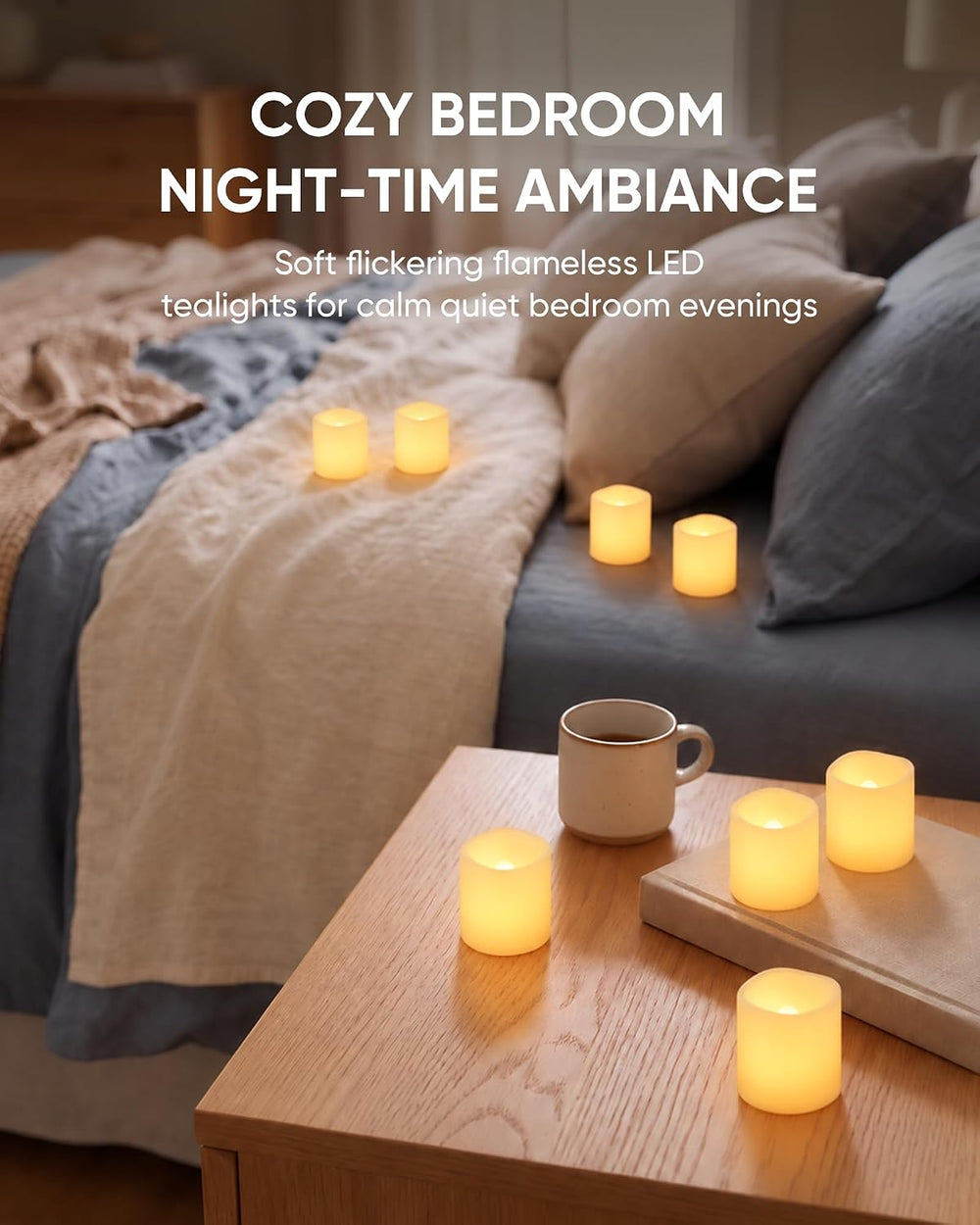 Homemory 100 Pack Ivory Flameless Flickering LED Votive Tealights Candles