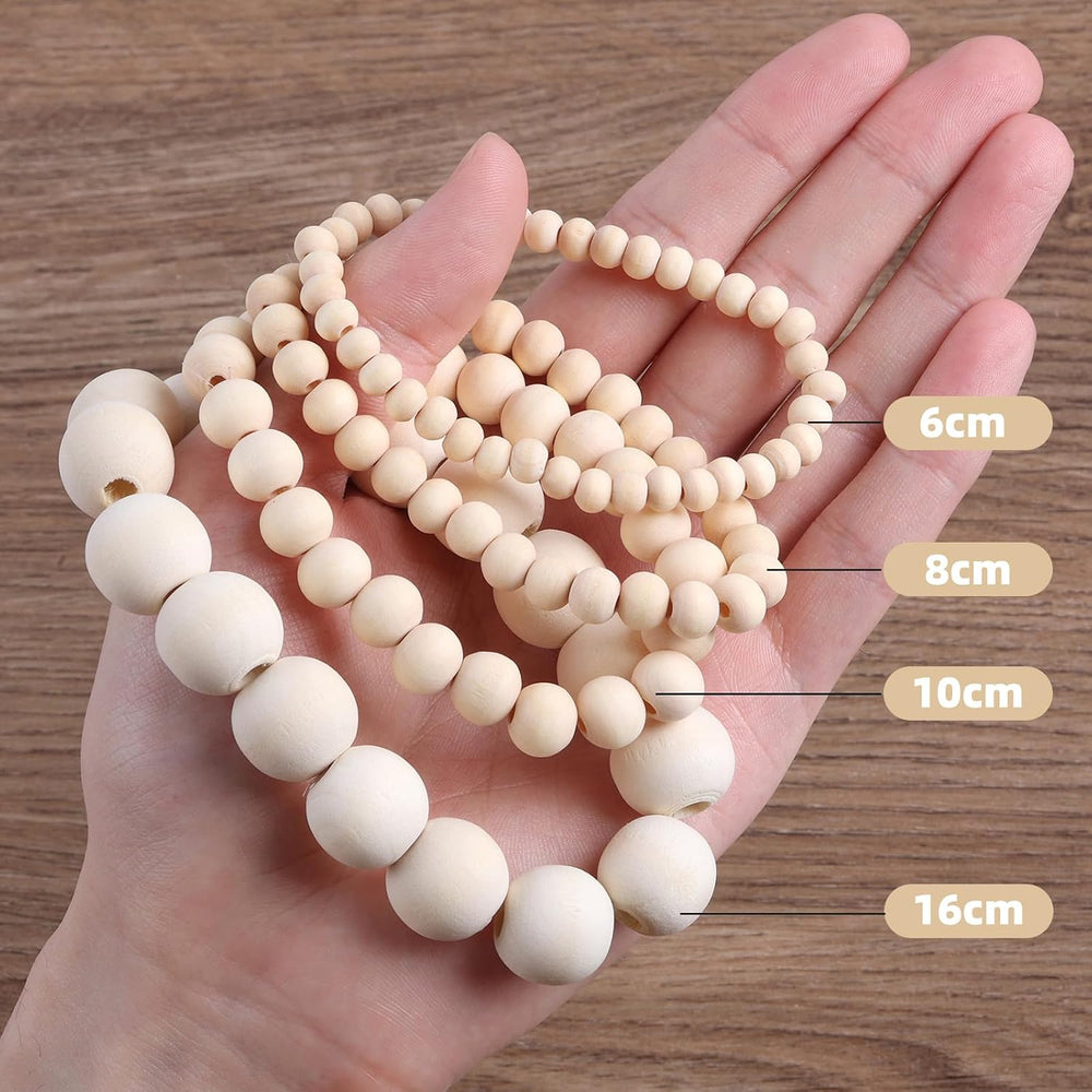 Natural Wood Beads Bulk Unfinished Round Wooden Beads for Jewelry Making, DIY...
