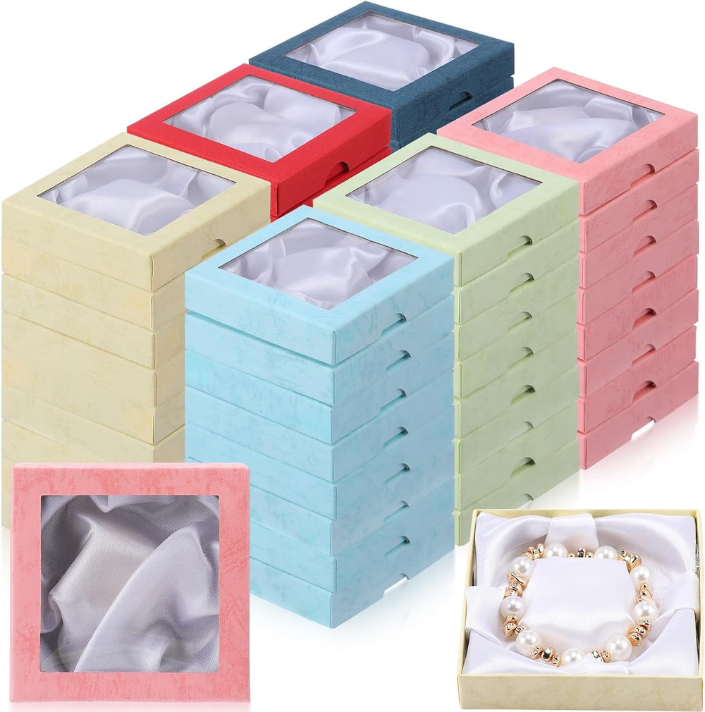 Yeaqee 96 Pcs Jewelry Gift Boxes Bulk, 3.5 in Square Cardboard