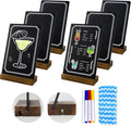 6 Pack Small Chalkboard Signs With Stand, 8x5'' Table Top With Wooden Base, Double-Sided Mini for Food Message Boards Restaurant Bar Party Store Decoration
