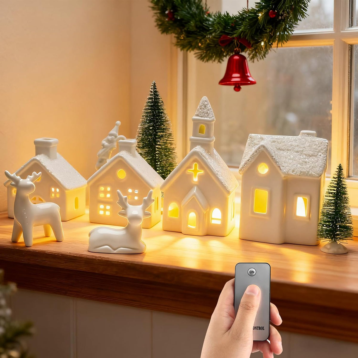 Christmas Village Sets,14 Pcs Christmas Decorations Indoor