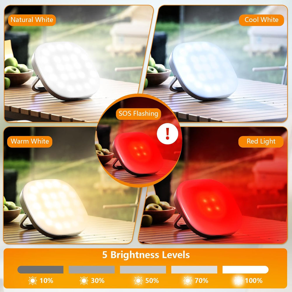 Solar Camping Lights Rechargeable Lantern 7000mAh LED 5 Light Modes IP65