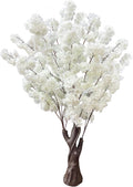 Artificial Cherry Blossom Tree, 4.3FT White Faux Cherry Blossom Tree for Home, Wedding & Party Decoration, Indoor & Outdoor