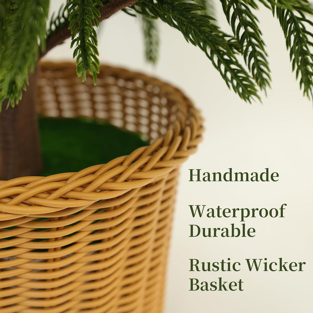 Christmas Decorations - 1pack 4FT Pre-Lit Artificial Norfolk Pine Tree