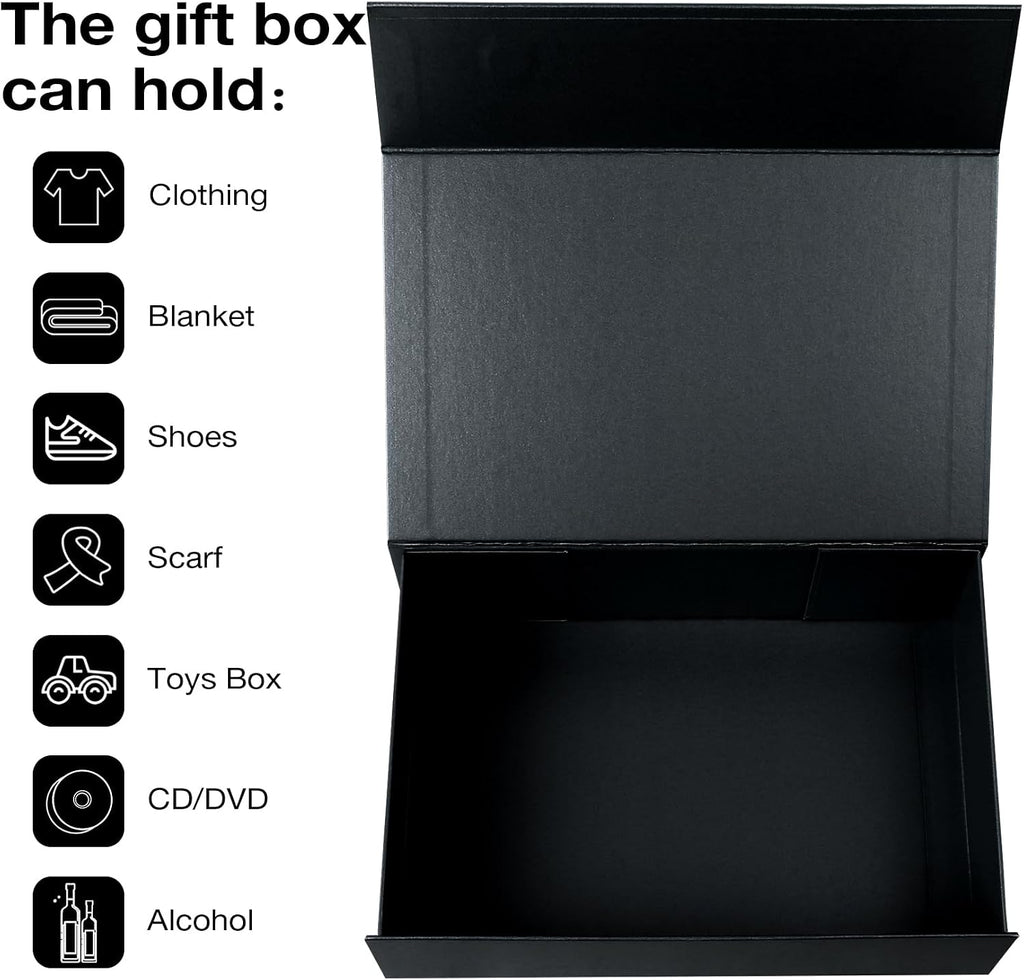 aimyoo galaxy black magnetic gift boxes with lids, side view
