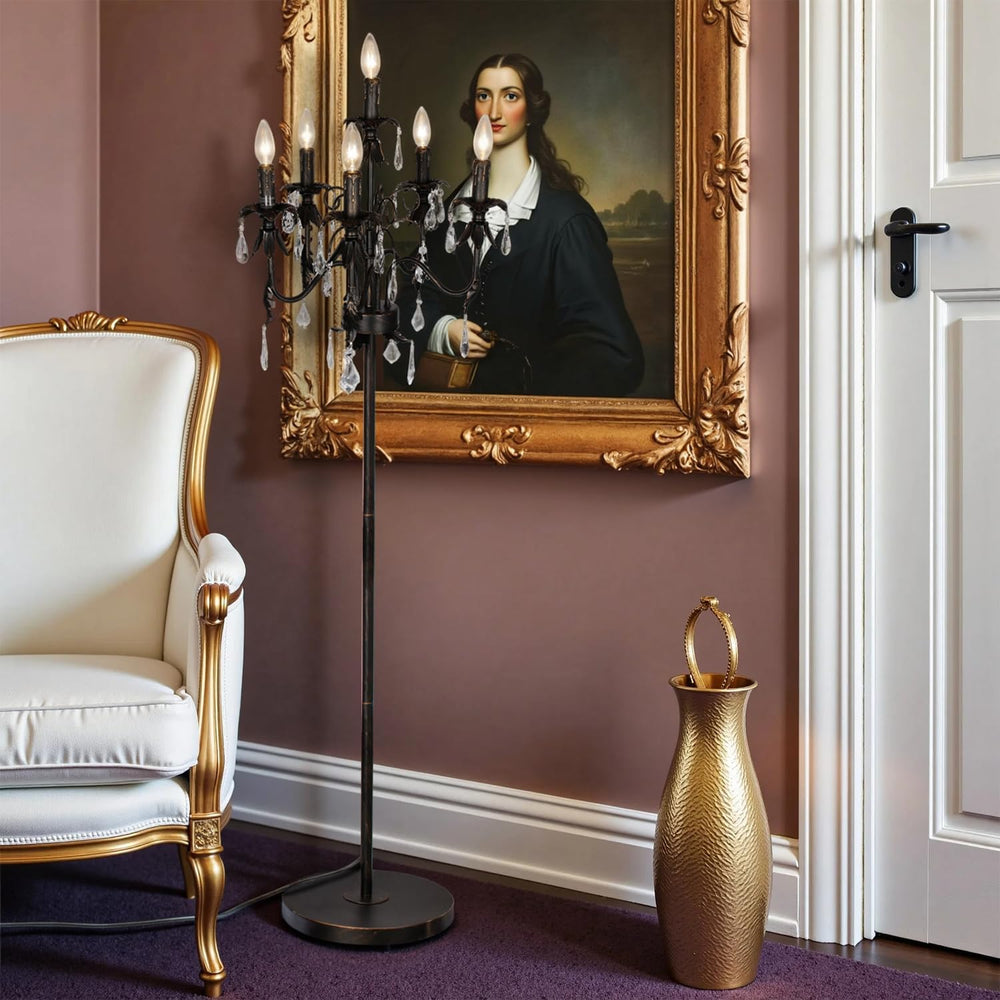 65" Crystal Chandelier Floor Lamp, E12 Base
