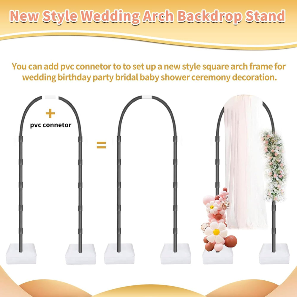 Bazen Balloon Arch Kits 8.2FT & 6FT Black Balloon Arch Stand With Base