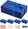 LIFELUM Gift Boxes 5 Pack 13.85 x 8.35 x 4.45 inch, Large Gift Box for Presents with Ribbon,Card,Shredded Paper Filler