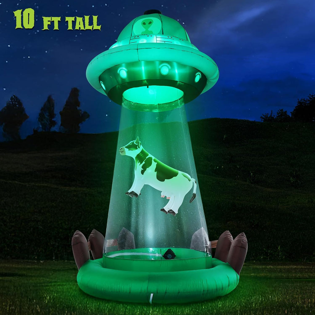 zpisf 10 ft halloween inflatables ufo with floating shown in use