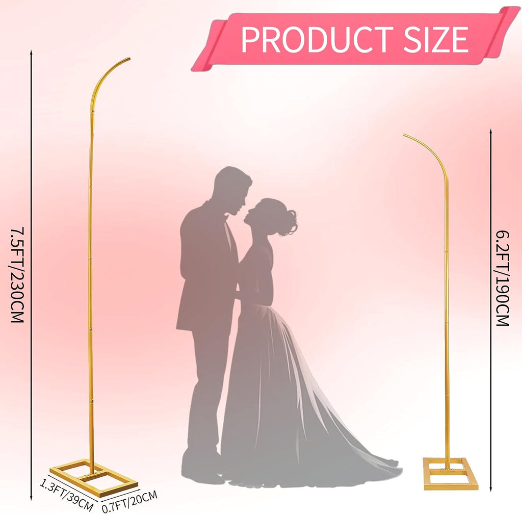 Half Balloon Arch Stand Set of 2, 7.5FT & 6.2FT Balloon Arch Kit